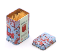 Factory custom stock wholesale ODM OEM rectangular color printing toothpick box metal storage box packaging tin box