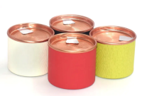 Small Batch Customize Recycled Round Tea Cans Box With Easy Open Aluminum Lid Tea Matcha Packaging Full Color Tin Can T